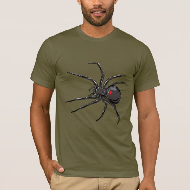 Black Widow Spider Original Drawing Art T-Shirt (Front)
