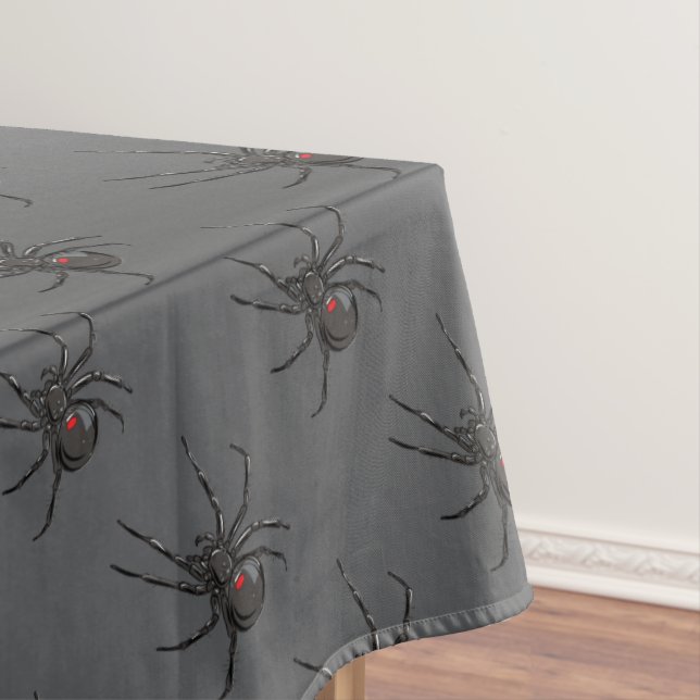 Black Widow Spider Original Drawing Art  Tablecloth (In Situ)