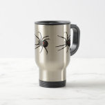 Black Widow Spider Original Drawing Art  Travel Mug<br><div class="desc">Travel Commuter Mug coffee tea beverage drinking container printed with Black Widow Spider Original Drawing Art hand drawn graphic design artwork illustration by TheFabricSeal print on demand shop at Zazzle.com #ZazzleMade ©️Original. https://www.zazzle.com/store/thefabricseal Celebrate Halloween and Goth any time of the year with our cool looking black colored with red marking...</div>