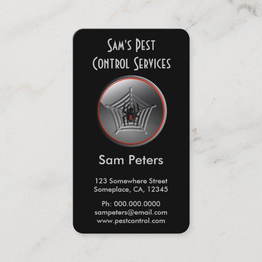 Customizable Black Widow Spider Pest Control Business Cards