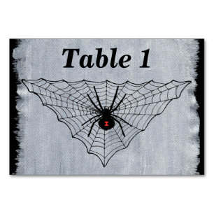Black Widow Spider Red Marking in Black Web Table Number