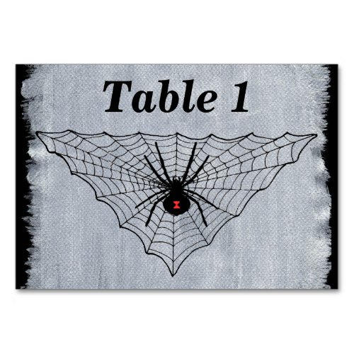 Black Widow Spider Red Marking in Black Web Table Number