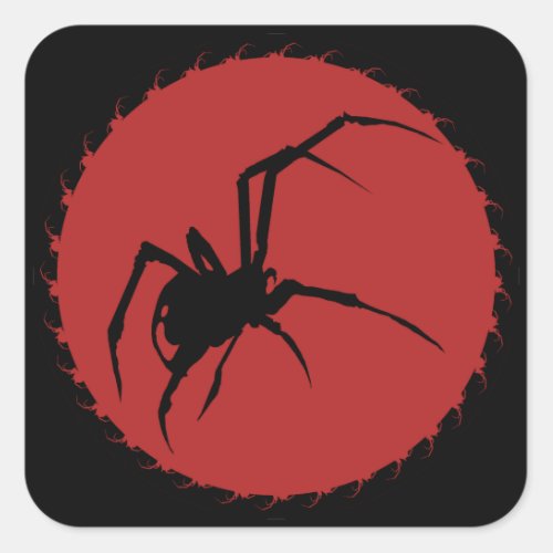 Black Widow Spider Square Sticker