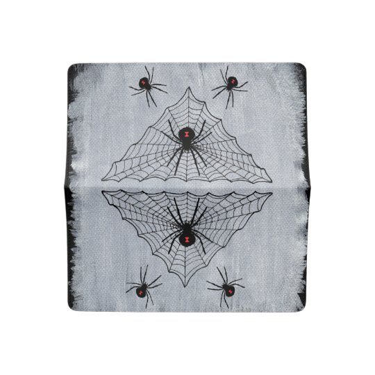 Black Widow Spider Triangle Web Halloween Gothic Checkbook Cover ...