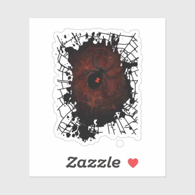 Black Widow Spider Web Gothic Dark Edgy Mini Sticker (Sheet)