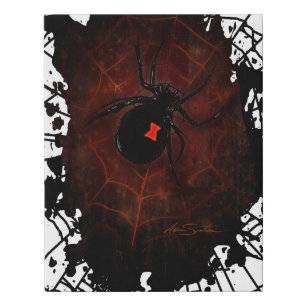 Black Widow Spider Web Gothic Dark Edgy Statement Faux Canvas Print