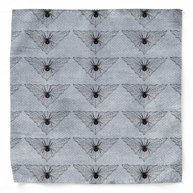 Black Widow Spider Web Halloween Gothic Bandana (Front)