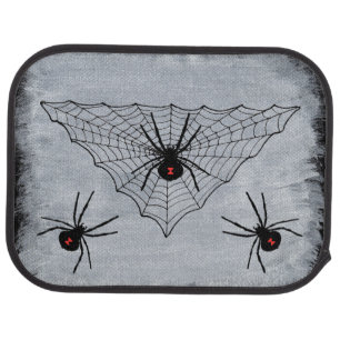 Black Widow Spider Web Halloween Gothic Car Floor Mat
