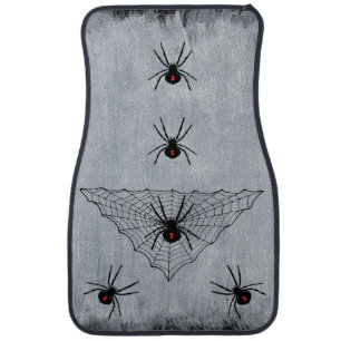 Black Widow Spider Web Halloween Gothic Car Mat