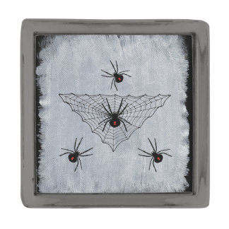 Black Widow Spider Web Halloween Gothic Gunmetal Finish Lapel Pin