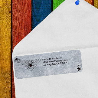 Black Widow Spider Web Retun Address Labels