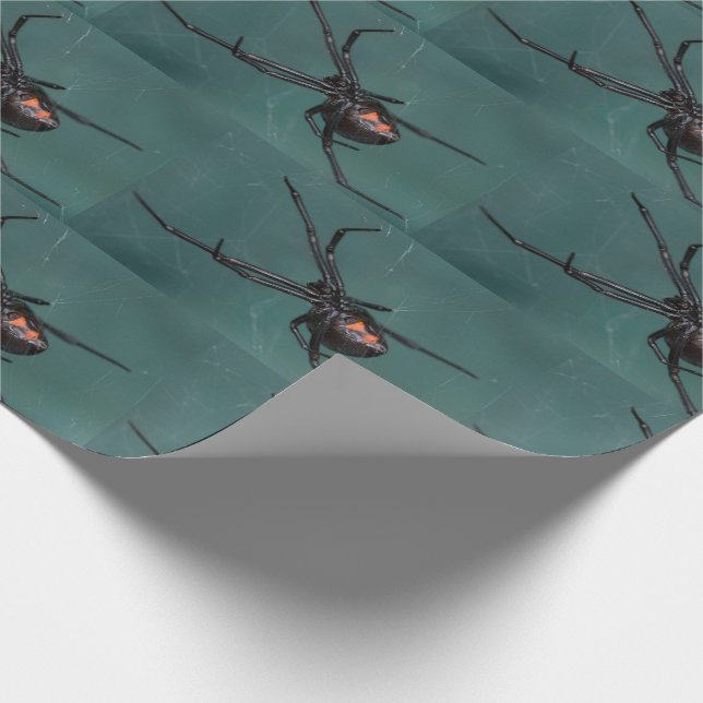 Black Widow Spider Wrapping Paper (Corner)