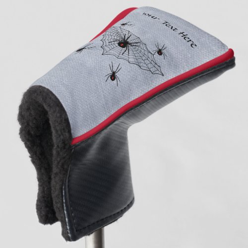 Black Widow Spiders Red Hourglass in Black Web Golf Head Cover