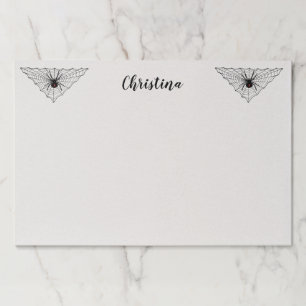 Black Widow Spiders Red Markings in Triangular Web Paper Pad