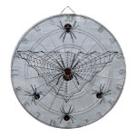 Black Widow Spiders Red Markings Web On White Dartboard With Darts at Zazzle