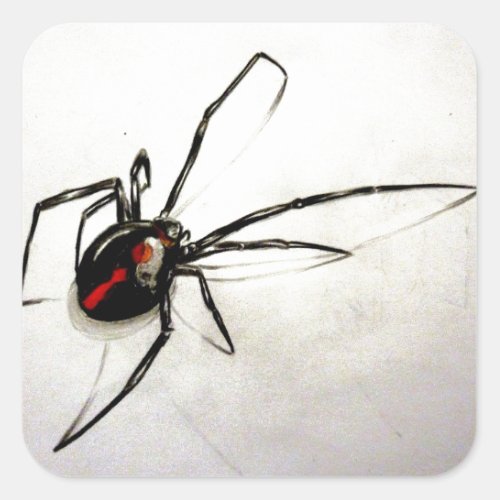 Black widow square sticker