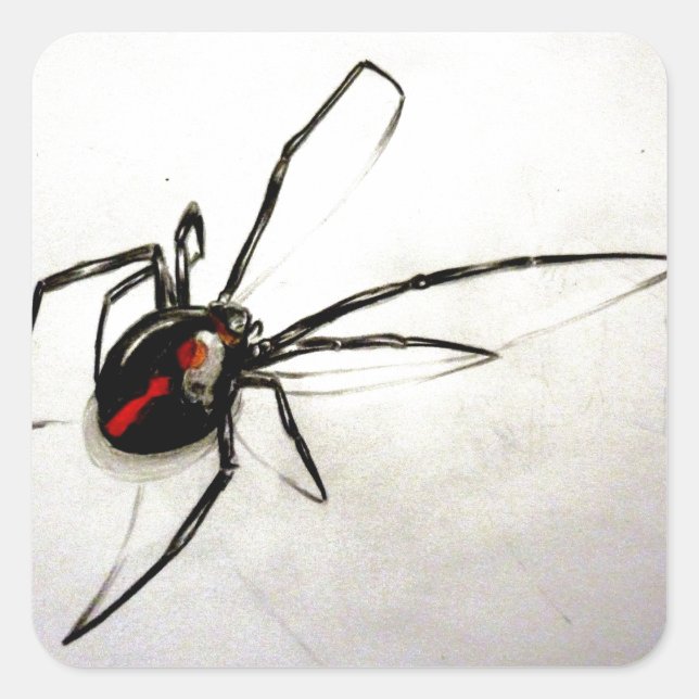 Black widow square sticker (Front)