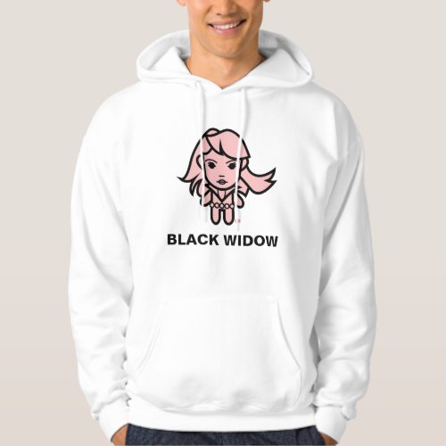 Black Widow Stylized Line Art Hoodie