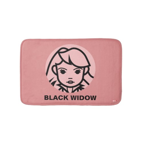 Black Widow Stylized Line Art Icon Bath Mat