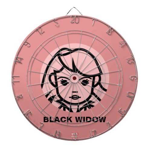 Black Widow Stylized Line Art Icon Dart Board