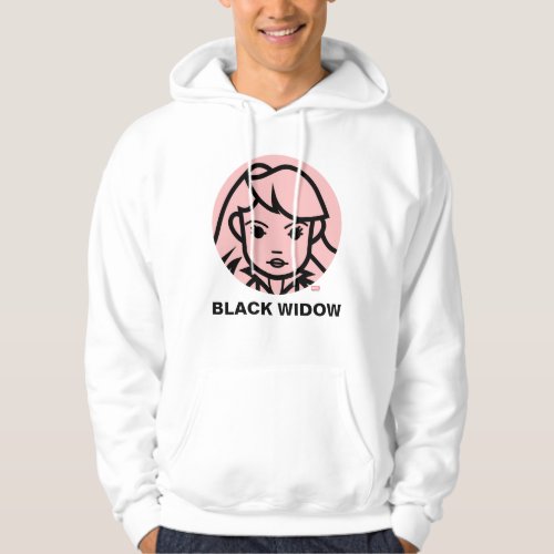 Black Widow Stylized Line Art Icon Hoodie