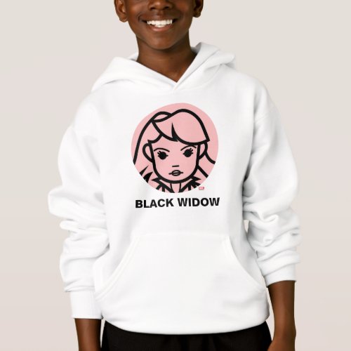 Black Widow Stylized Line Art Icon Hoodie