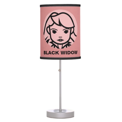 Black Widow Stylized Line Art Icon Table Lamp