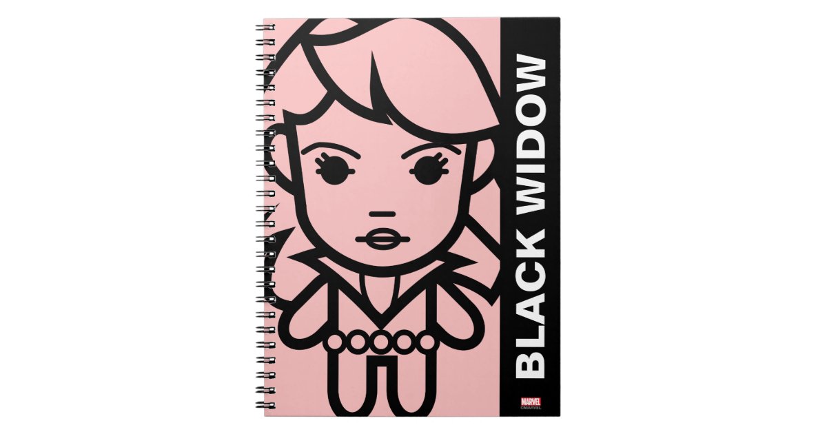 Black Widow Stylized Line Art Notebook Zazzle 0879