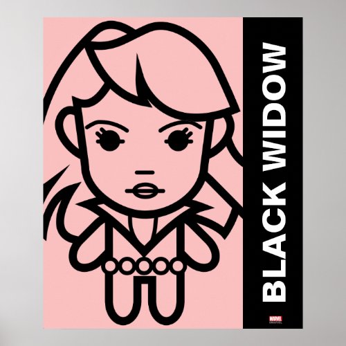 Black Widow Stylized Line Art Poster