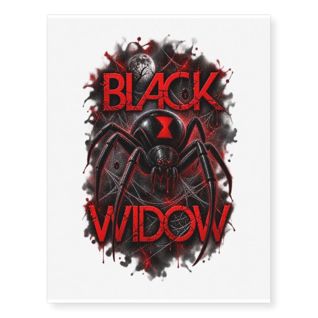 Black Widow Temporary Tattoo (Front)