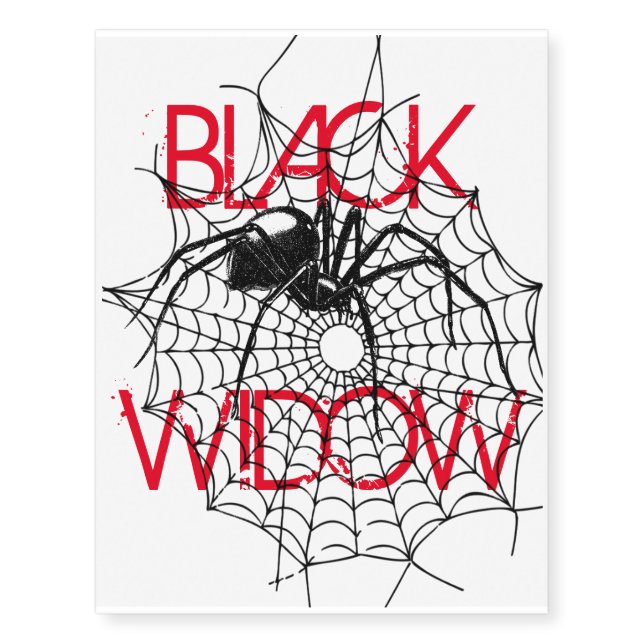 Black Widow Temporary Tattoos (Front)