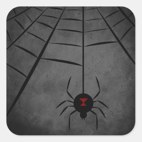 Black Widow Web Square Sticker