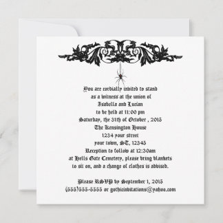 Black Widow Wedding Goth Wedding Invitation
