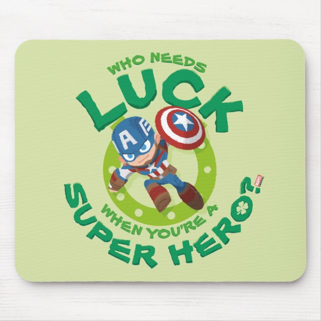 Black Widow "Who Needs Luck" Mouse Pad (Front)