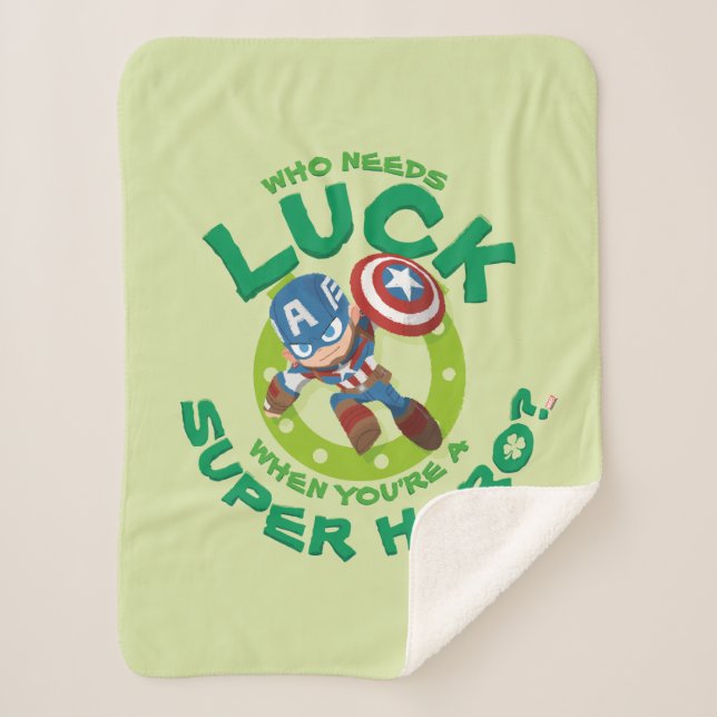 Black Widow "Who Needs Luck" Sherpa Blanket (Front)