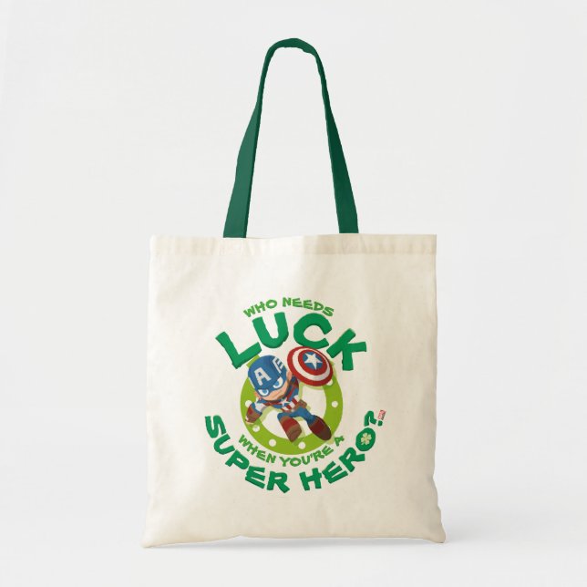 Black Widow "Who Needs Luck" Tote Bag (Front)