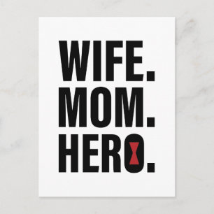 Black Widow Wife. Mom. Hero. Postcard