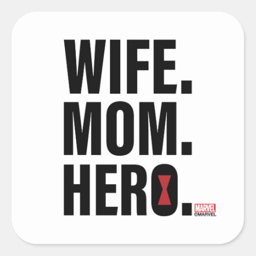 Black Widow  Wife Mom Hero Square Sticker