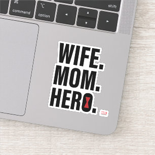 Black Widow   Wife. Mom. Hero. Sticker