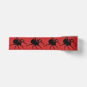 Black Widows on Red Halloween Ribbon