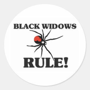 BLACK WIDOWS Rule! Classic Round Sticker