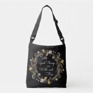 Black Wild and Free Cross Body Tote