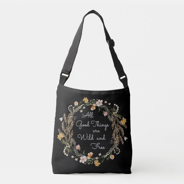 Black Wild and Free Cross Body Tote (Front)