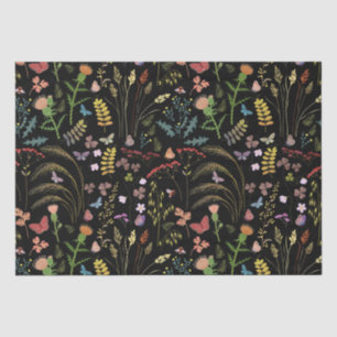 Black wild flowersTissue Paper