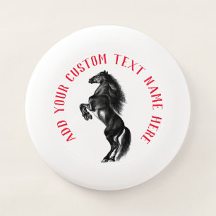 Black Wild Horse Frisbee with Custom Text