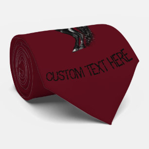Black Wild Horse Neck Tie - Custom Colors and Text