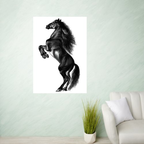 Black Wild Horse Wall Decal