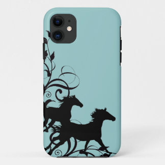 Black Wild Horses iPhone 11 Case