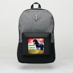 Black Wild Stallion- Born Free Port Authority® Backpack