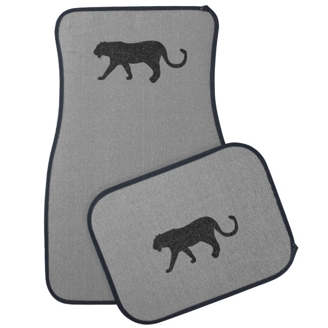 Black Wildcat Gray Car Floor Mats (Set)